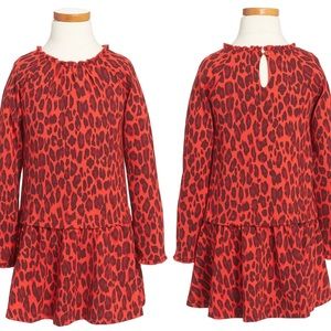 Kate Spade Girls Long Sleeve Leopard Ruffle Dress